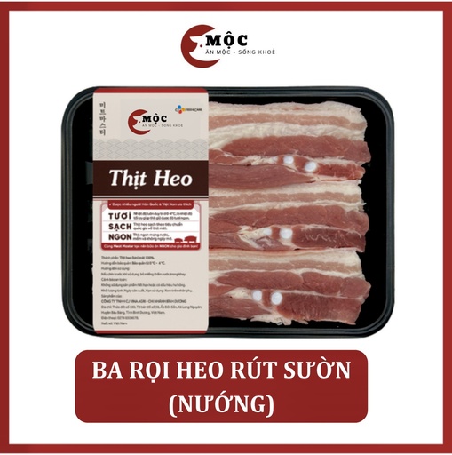 Ba rọi heo rút sườn không da (Nướng)